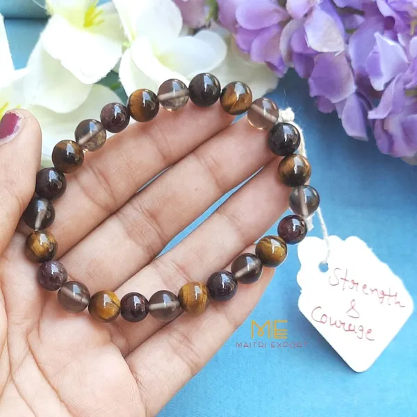 Multicolor_Natural_Crystal_Beaded_Stretch_Bracelet_For_Unisex
