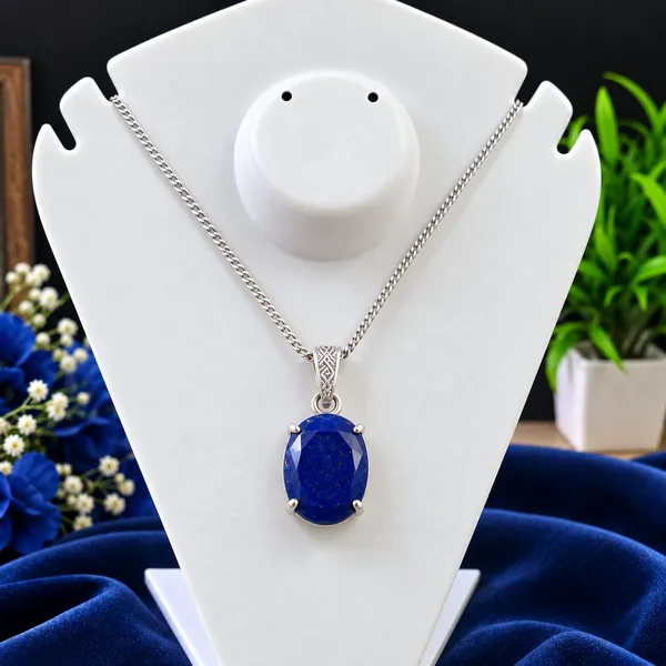 Lapis_Lazuli_Wisdom_&_Communication_Oval_Anti-Tarnish_Pendant_â€“_Rhodium_Polish