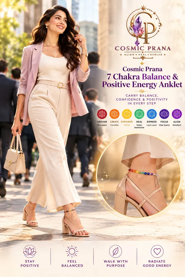 7_Chakra_Balance_&_Positive_Energy_Faceted_Anklet_|_Free_Selenite_Plate