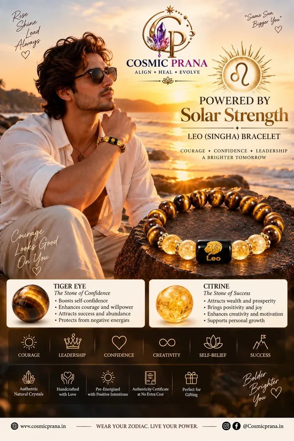 Leo_(Singha)_Zodiac_Confidence_&_Success_Bracelet_(23_July_-_22_August)_|_Free_Selenite_Plate