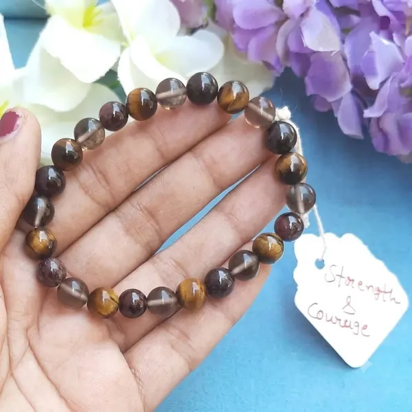 Strength_&_Courage_Crystal_Bracelet_–_Tiger_Eye,_Smoky_Quartz_&_Garnet