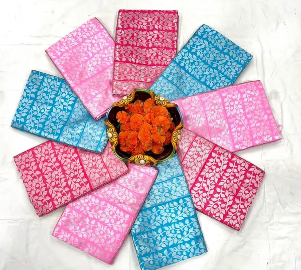 Pink_Cotton_Silk_Floral_Print_Self_Design_Banarasi_Saree_For_Women