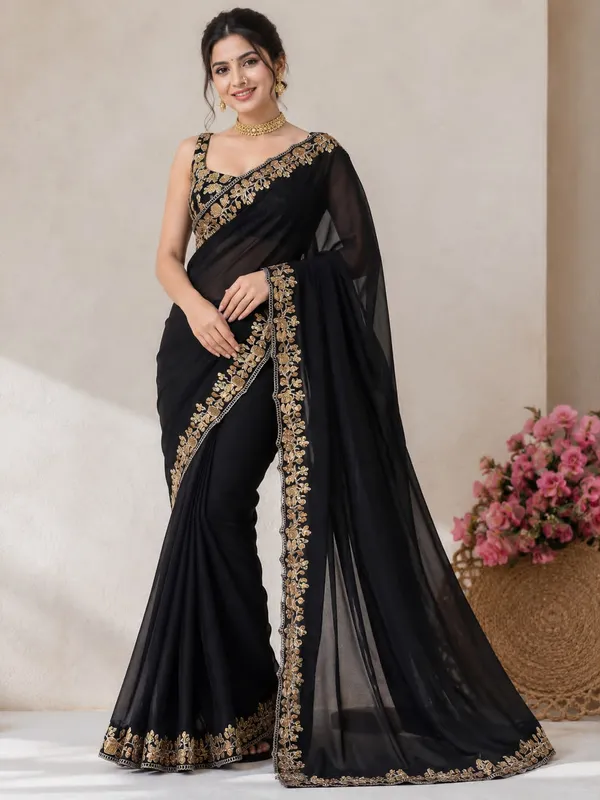 vichitra_Silk_Fabric_Saree_in_Embroidery_Work_With_Coding_Sequences_And_Cut_Work_Border
