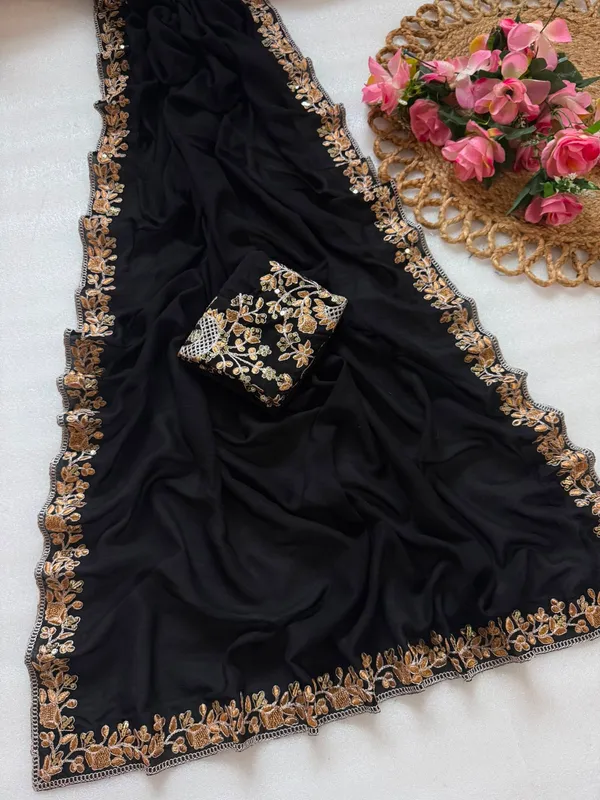 vichitra_Silk_Fabric_Saree_in_Embroidery_Work_With_Coding_Sequences_And_Cut_Work_Border