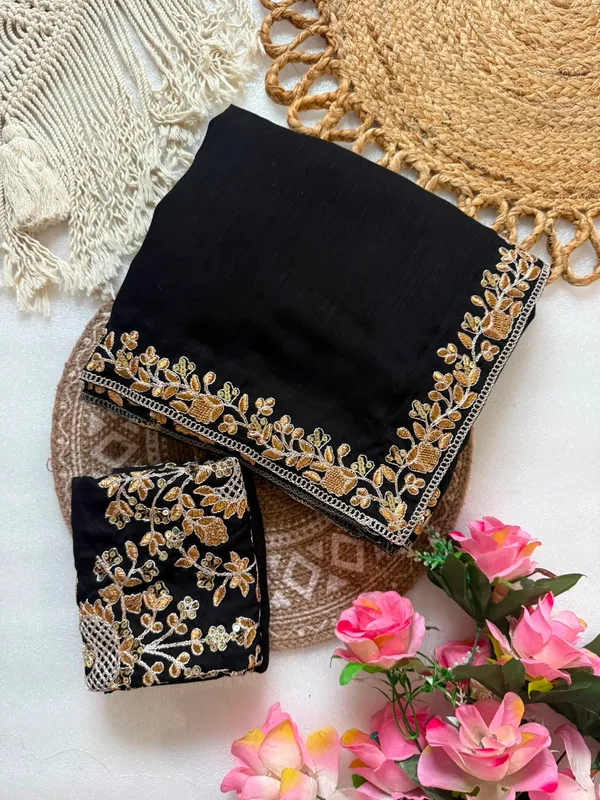 vichitra_Silk_Fabric_Saree_in_Embroidery_Work_With_Coding_Sequences_And_Cut_Work_Border