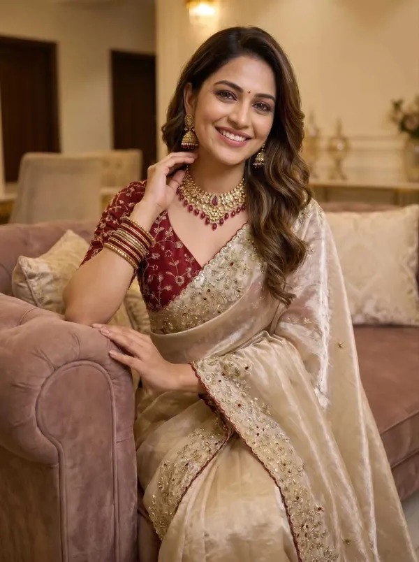 Cream_Color_Fancy_Saree