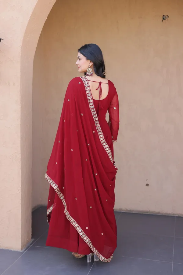 Maroon_Silk_Zari_Sequin_Embroidered_Gown_For_Women