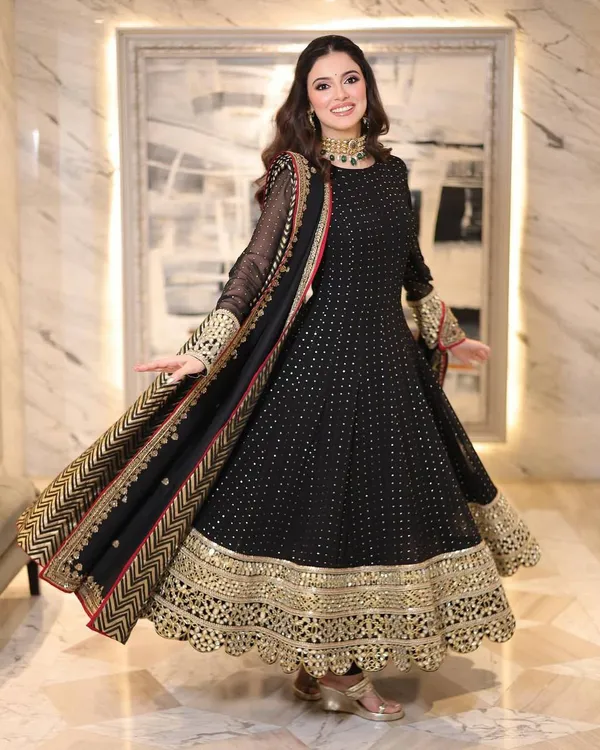 Black_Georgette_Sequin_Embroidered_Anarkali_Dress_For_Women