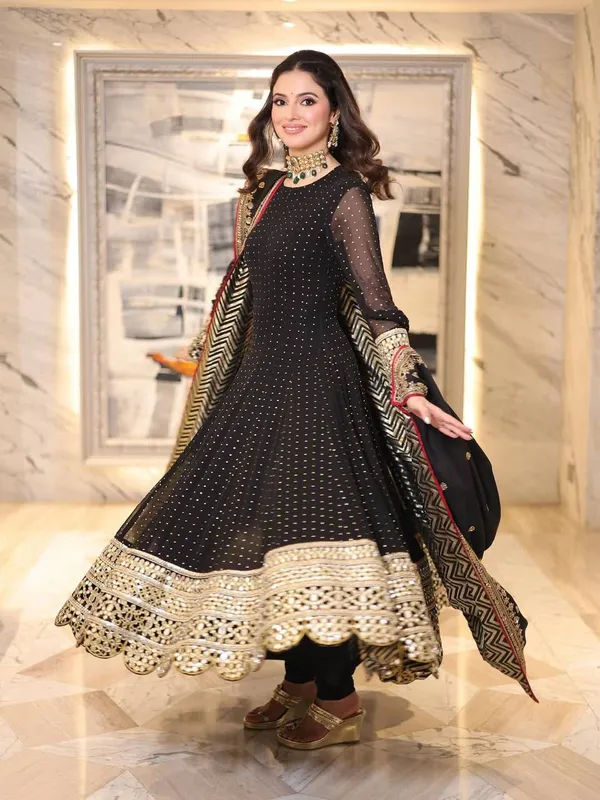 Black_Georgette_Sequin_Embroidered_Anarkali_Dress_For_Women