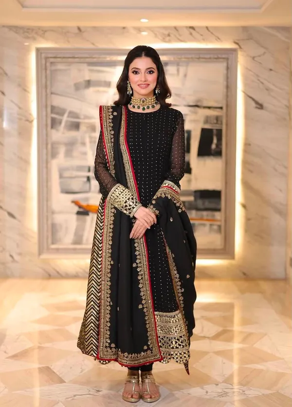 Black_Georgette_Sequin_Embroidered_Anarkali_Dress_For_Women