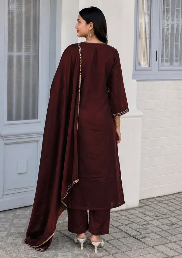 Brown_Roman_Silk_Embroidered_Kurti_Pant_Set_For_Women