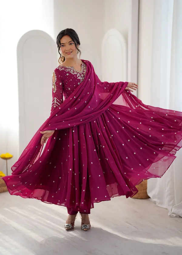 Pink_Georgette_Embroidered_Anarkali_Dress_For_Women