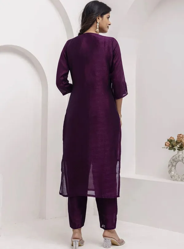 Purple_Vichitra_Silk_Embroidered_Kurti_Pant_Set_For_Women
