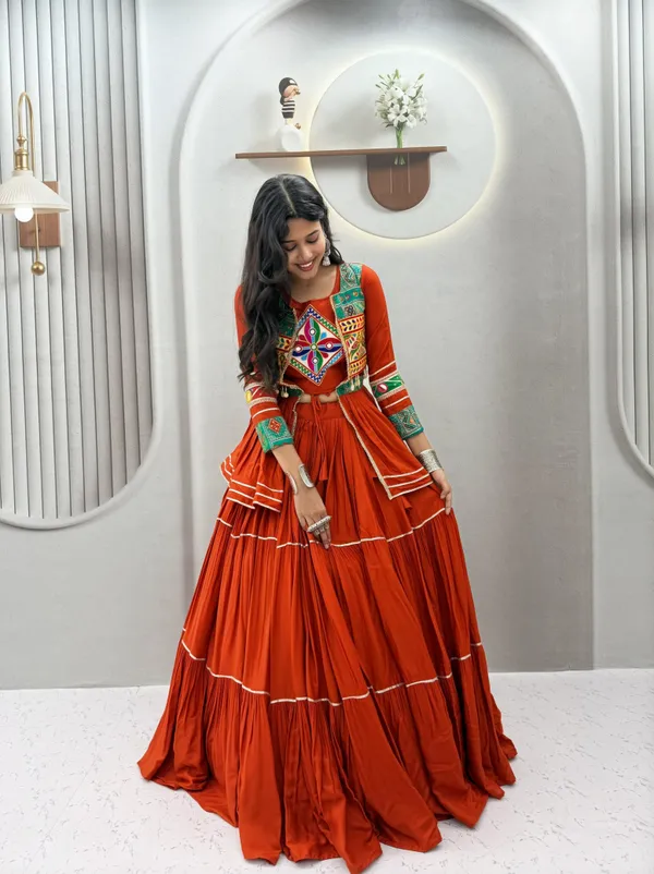 Orange_Cotton_Gamthi_Embroidered_Navratri_Lehenga_Choli_For_Women