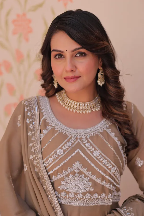 Beige_Color_Beautiful_Georgette_With_Rich_Sequins_Coding_&_Beads_Embroidered_Work_Gown