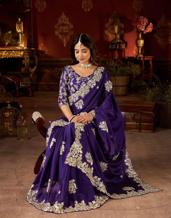 Blue_Color_Beautiful_PArtywear_Saree
