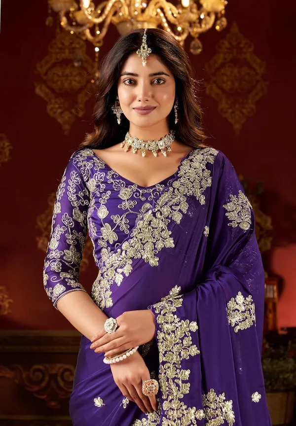 Blue_Color_Beautiful_PArtywear_Saree