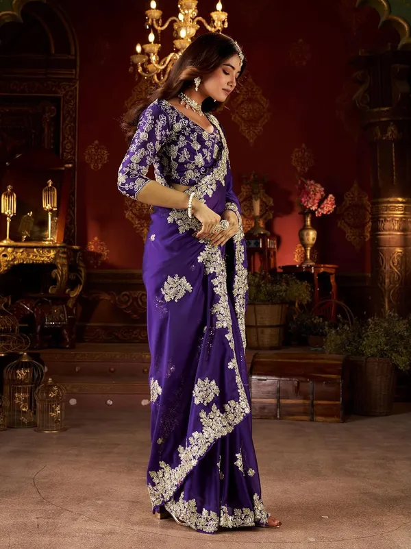 Blue_Color_Beautiful_PArtywear_Saree