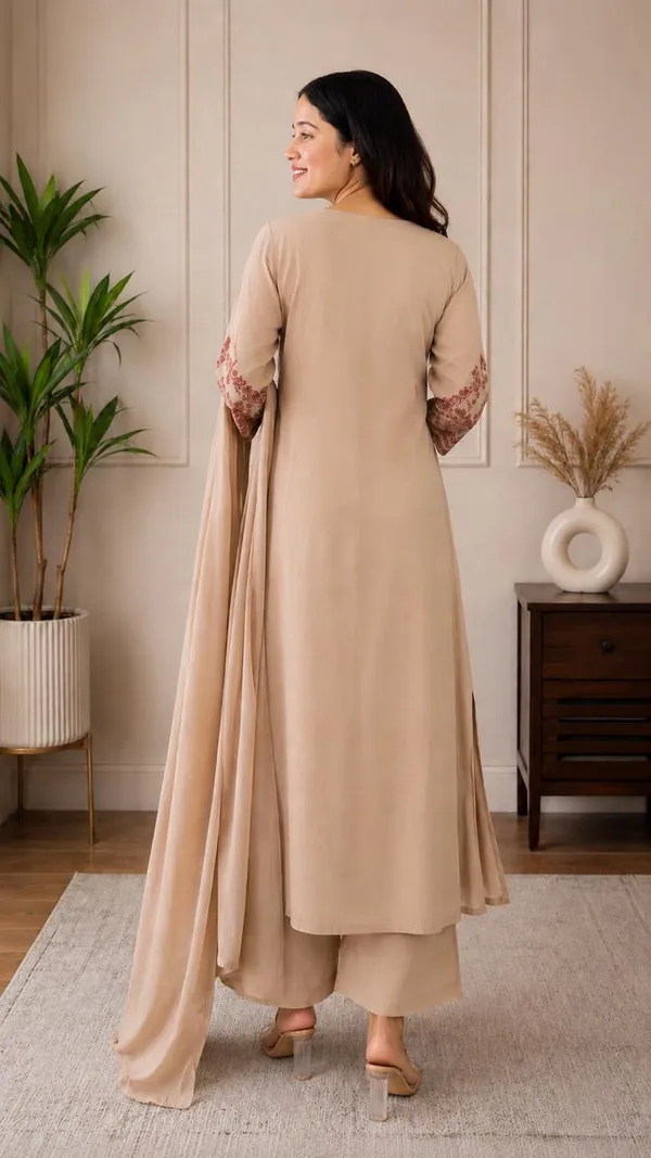 Chikku_Color_Simple_and_Sobar_Daily_Wear_Dress_in_Roman_Silk_Fabric