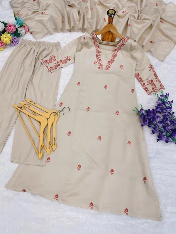 Chikku_Color_Simple_and_Sobar_Daily_Wear_Dress_in_Roman_Silk_Fabric
