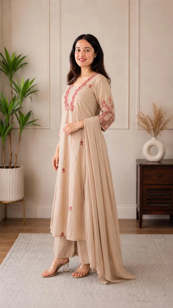 Chikku_Color_Simple_and_Sobar_Daily_Wear_Dress_in_Roman_Silk_Fabric