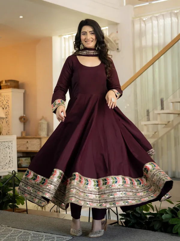 Coffee_Color_Anarkali_Gown_For_Wedding_Function_in_Silk_Fabric