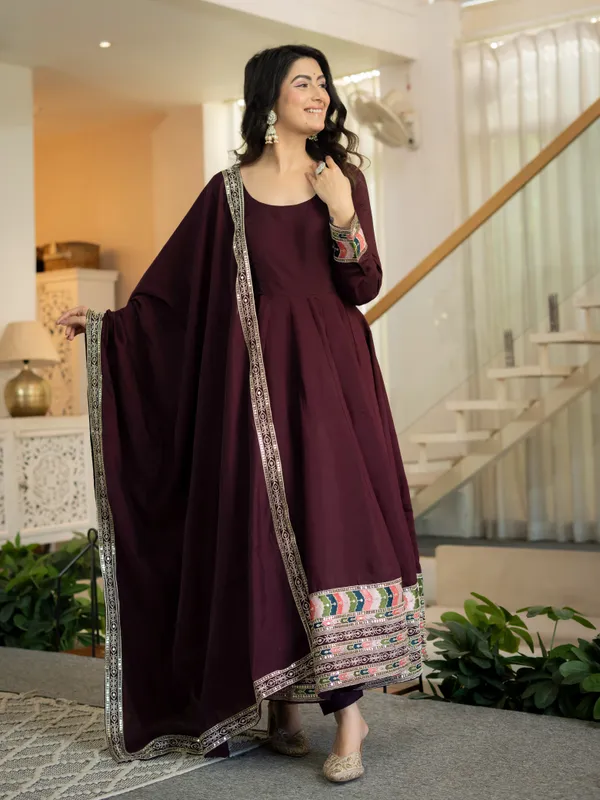 Coffee_Color_Anarkali_Gown_For_Wedding_Function_in_Silk_Fabric