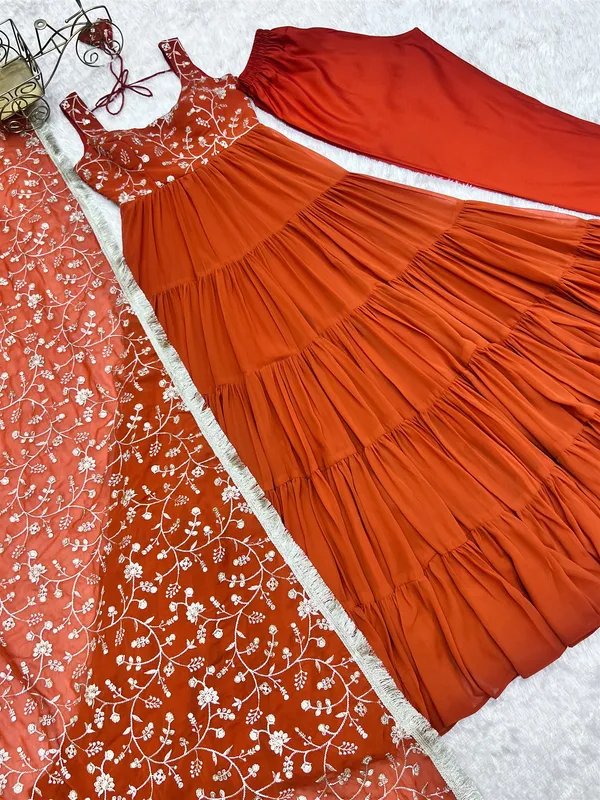Fox_Georgette_Fabric_Fully_Flair_Anarkali_With_Duppta_Set_Pent_Ready_To_Wear