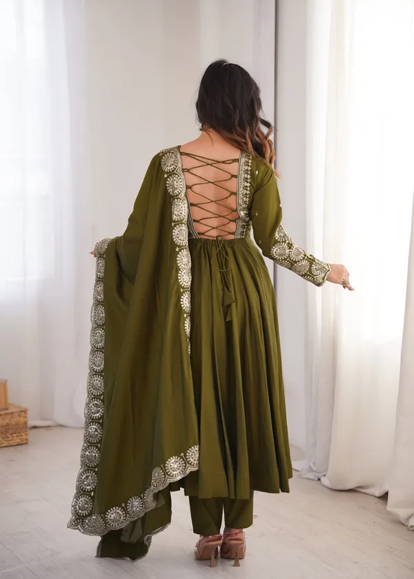 Green_Color_Elegant_Embroidered_Sequence_Designer_Anarkali_Three_Piece_Set