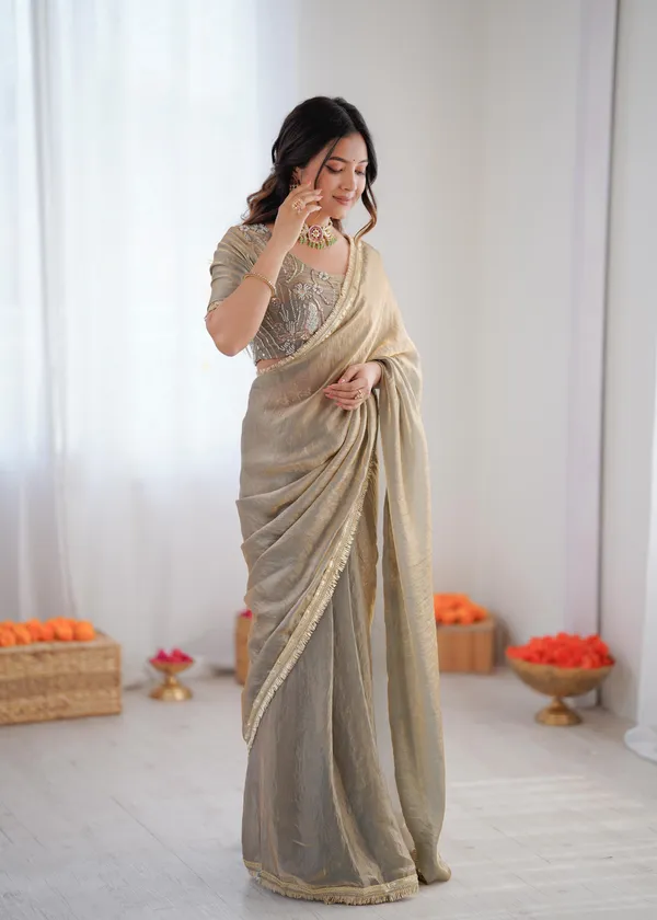 Grey_Color_Ready_To_Wear_Saree_in_Fendy_Silk