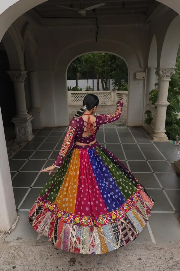 Navratri_Lehenga_Choli_in_Georgette_print_and_attractive_combination_of_wintage_and_gamthi_embellished_work_