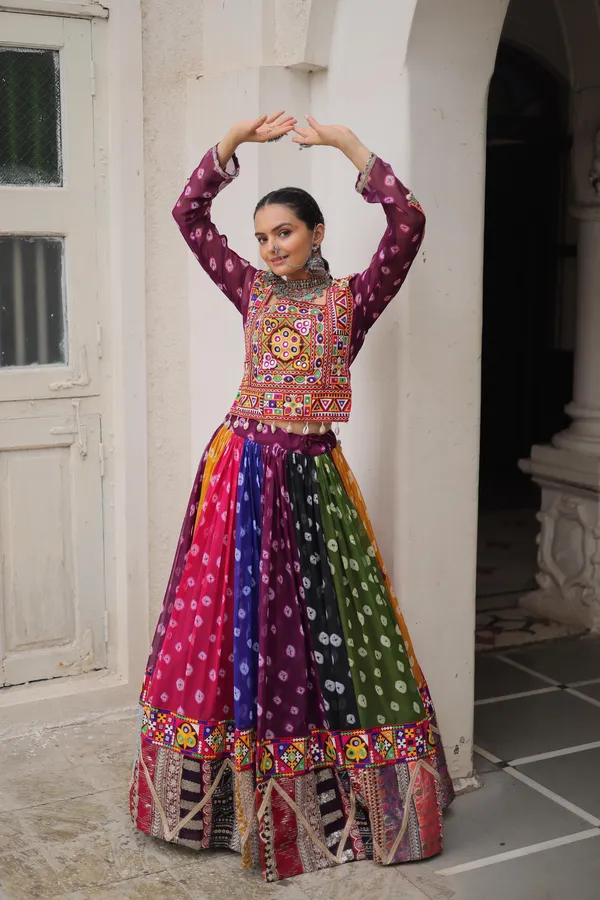 Navratri_Lehenga_Choli_in_Georgette_print_and_attractive_combination_of_wintage_and_gamthi_embellished_work_