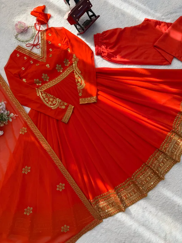 Orange_Color_Anarakli_Dress_in_Georgette_Fabric