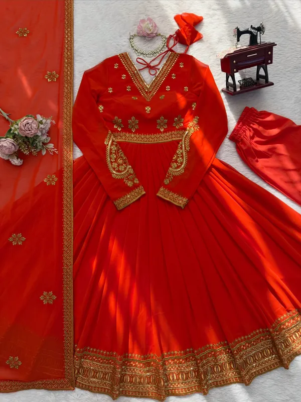 Orange_Color_Anarakli_Dress_in_Georgette_Fabric