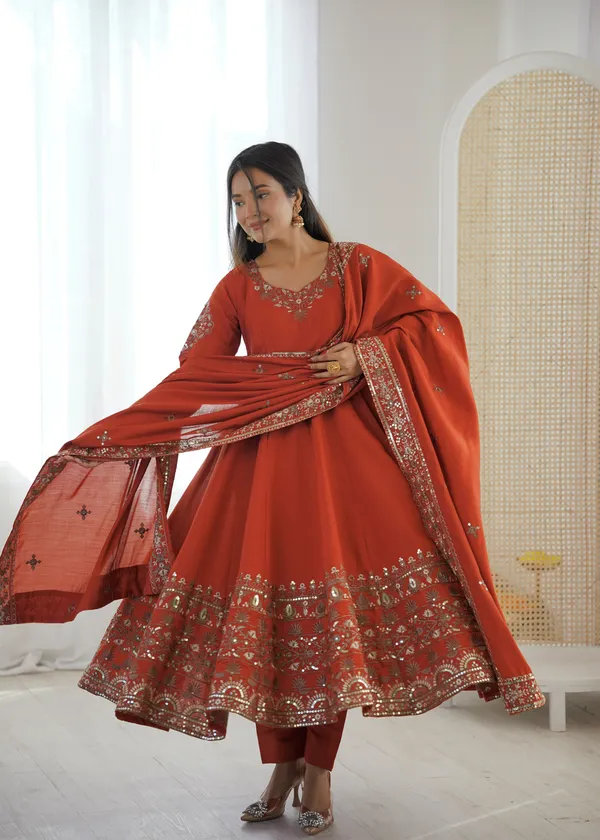 Orange_Color_Anarkali_Dress_in_Silk_Fabric