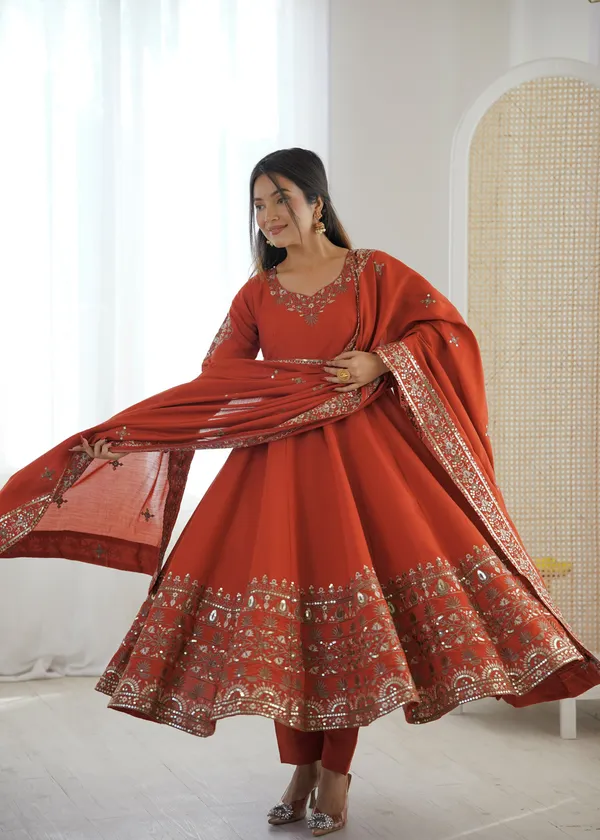 Orange_Color_Anarkali_Dress_in_Silk_Fabric