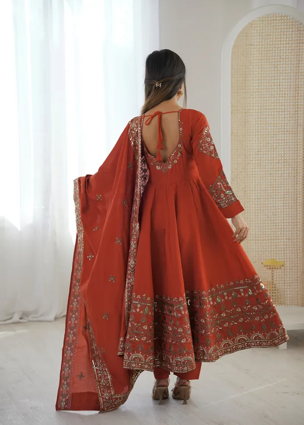 Orange_Color_Anarkali_Dress_in_Silk_Fabric