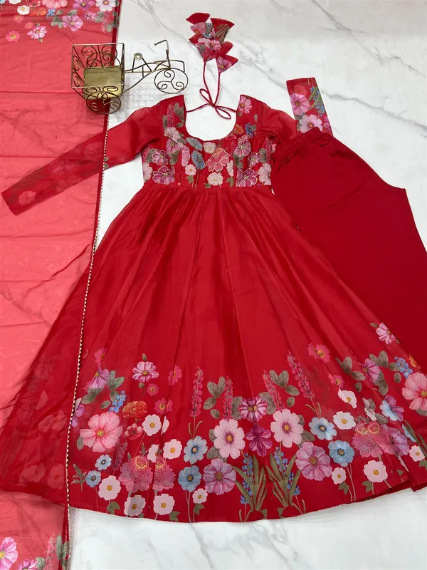 Organja_Silk_Fabric_Fully_Flair_Kali_Pattern_And_Canvas_Patta_With_Duppta_Set_Pent_Ready_To_Wear