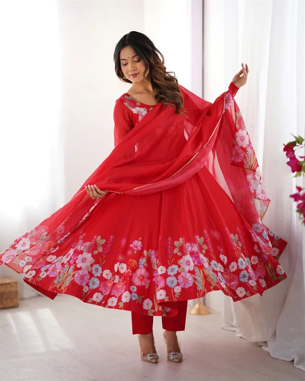 Organja_Silk_Fabric_Fully_Flair_Kali_Pattern_And_Canvas_Patta_With_Duppta_Set_Pent_Ready_To_Wear