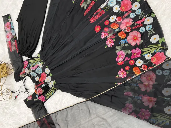Organja_Silk_Fabric_Fully_Flair_Kali_Pattern_And_Canvas_Patta_With_Duppta_Set_Pent_Ready_To_Wear