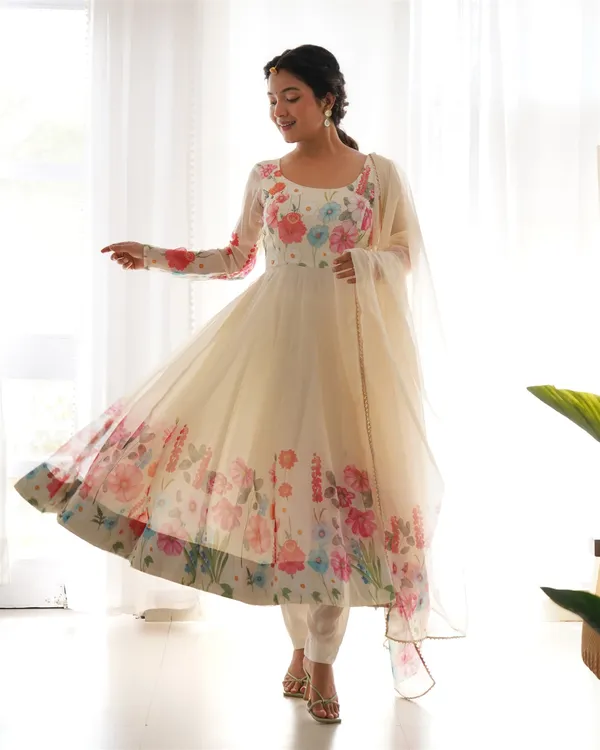 Organja_Silk_Fabric_Fully_Flair_Kali_Pattern_And_Canvas_Patta_With_Duppta_Set_Pent_Ready_To_Wear