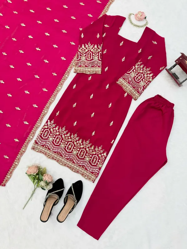 Pink_Color_Georgette_Fabric_Partywear_Dress_