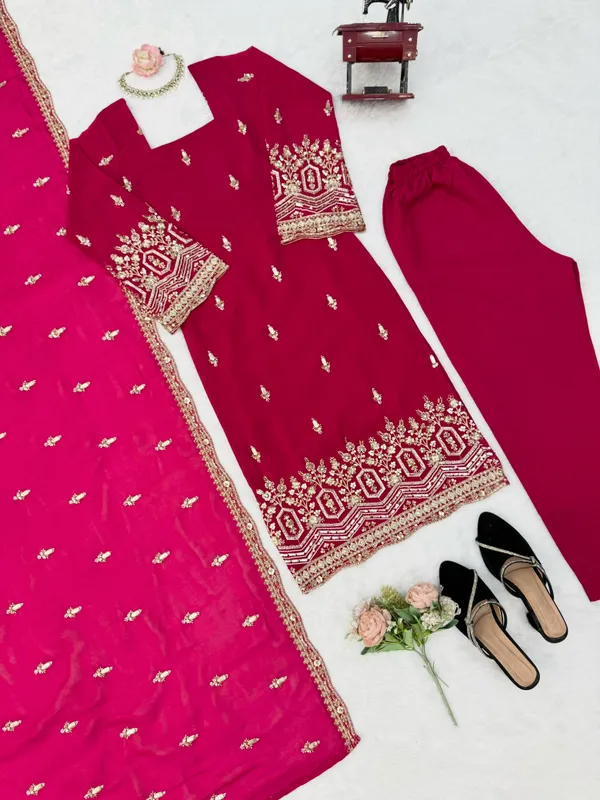 Pink_Color_Georgette_Fabric_Partywear_Dress_