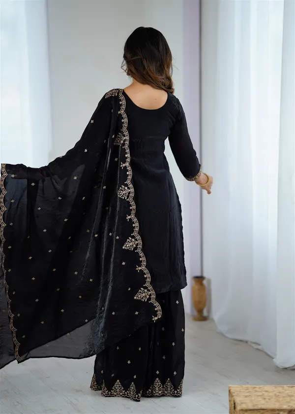 Pure_Soft_Crunchy_Silk_Fabric_Top_With_Dupatta_Set_Sharara_Ready_To_Wear