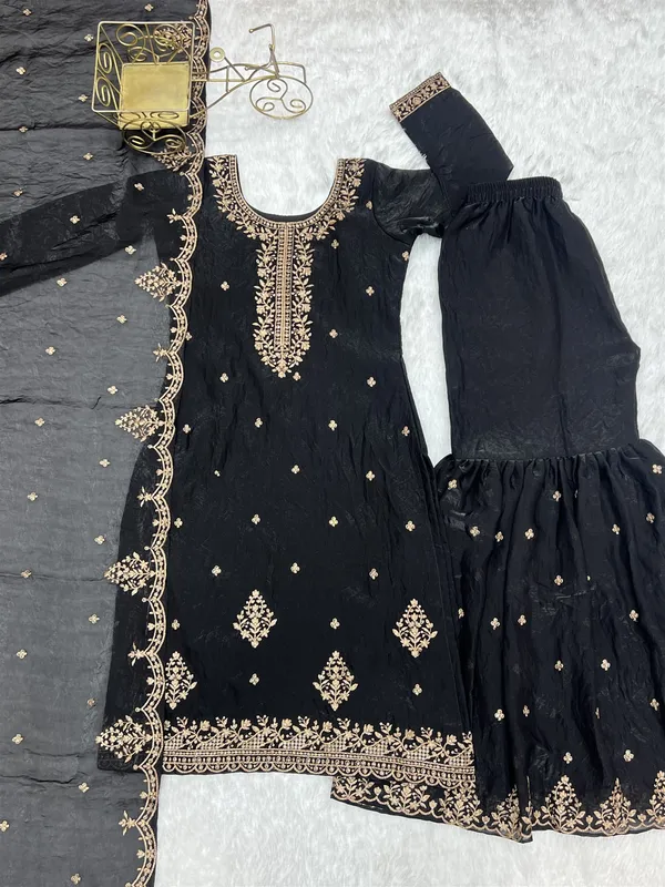 Pure_Soft_Crunchy_Silk_Fabric_Top_With_Dupatta_Set_Sharara_Ready_To_Wear