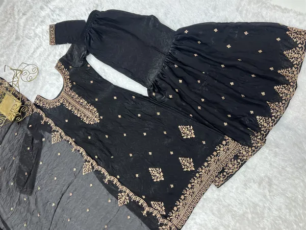 Pure_Soft_Crunchy_Silk_Fabric_Top_With_Dupatta_Set_Sharara_Ready_To_Wear