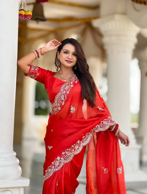 Red_Premium_Soft_Tissue_silk_Designer_Saree_with_Motis_And_Beads_Heavy_Embroidered_Work_