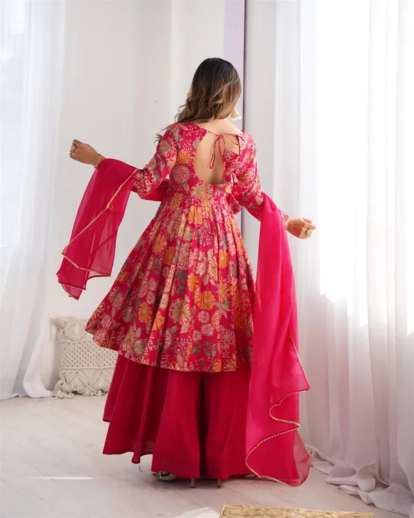 Roman_silk_Chanderi_Discharge_Print_Fabric_Fully_Flair_Kediya_Style_Kurta_With_Duppta_Set_Palazzo_Ready_To_Wear