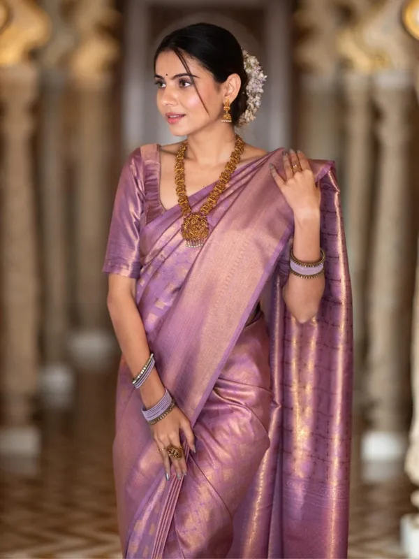 Purple_Silk_Blend_Woven_Banarasi_Saree_For_Women