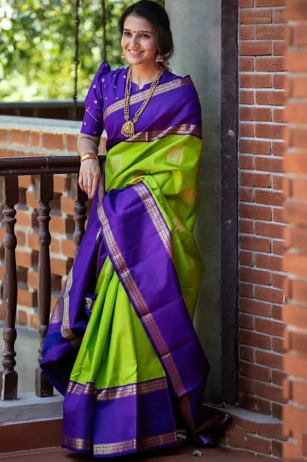 Purple_Light_Green_Cotton_Silk_Woven_Banarasi_Saree_For_Women